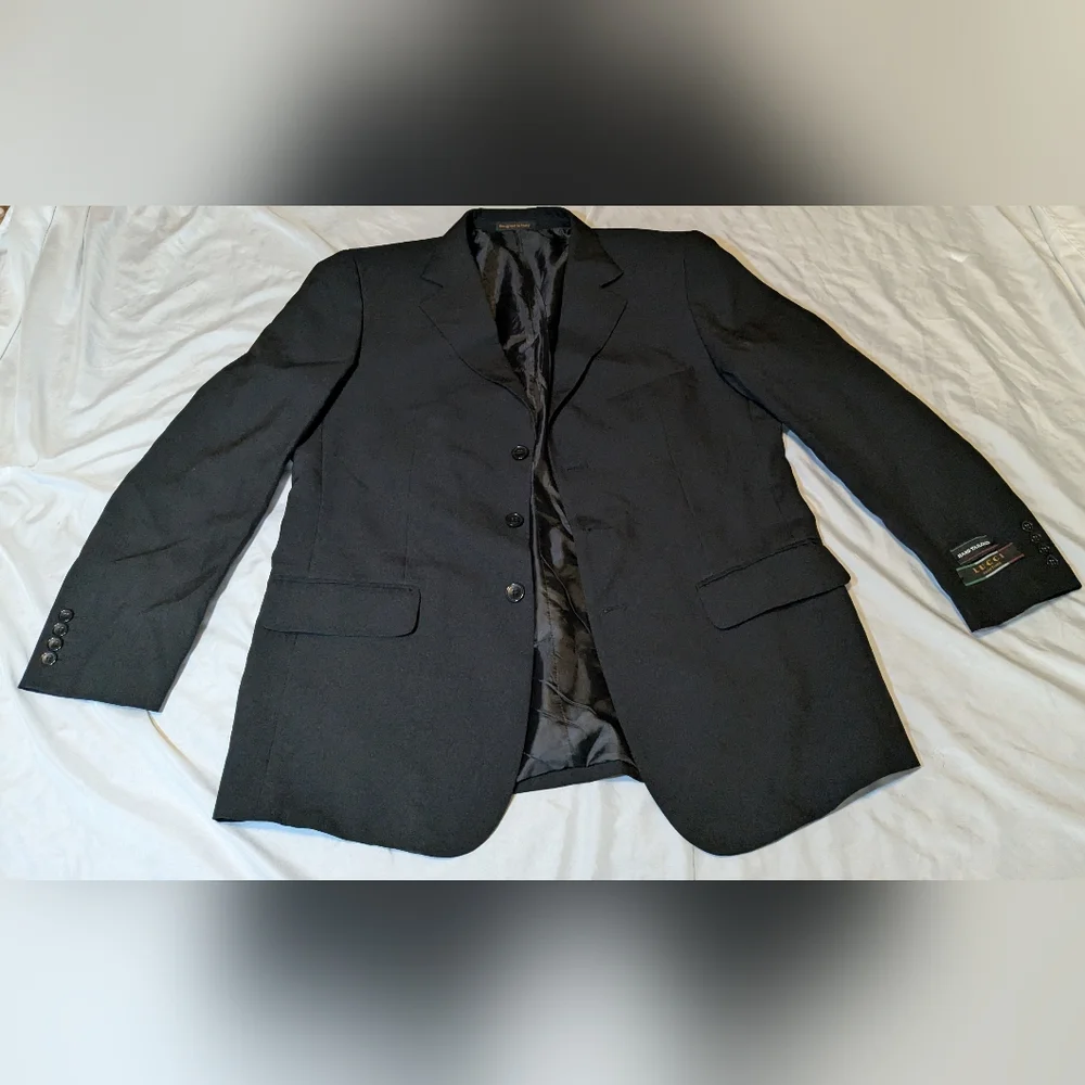 Lucci colleZione Hand Tailored Black Suit Jacket Designed In‎ Italy Size 42R